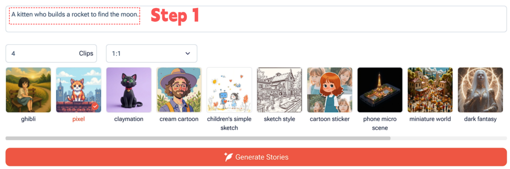 Step 1: Input Your Story Idea
